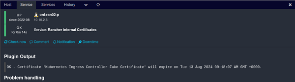 Kubernetes Ingress Controller Fake Certificate in monitoring
