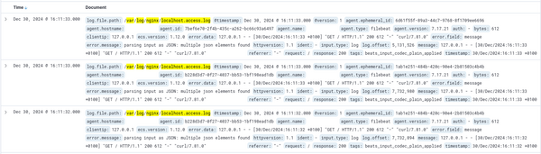 Nginx access log event in Kibana